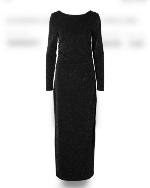 Marwa Deep Reversible Ankle Dress - Black 