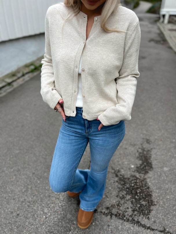 Grace Short Knit Cardigan - Birch - Image 3