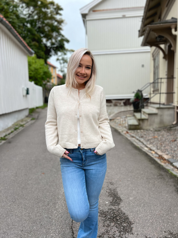 Grace Short Knit Cardigan - Birch - Image 4