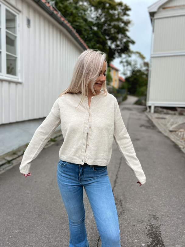 Grace Short Knit Cardigan - Birch - Image 5