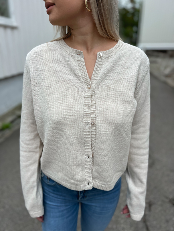 Grace Short Knit Cardigan - Birch - Image 1