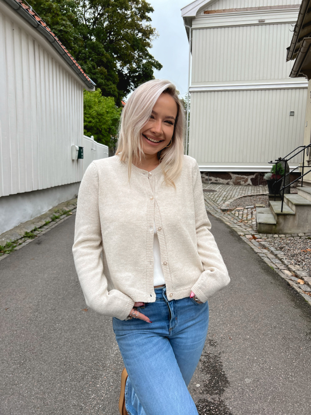 Grace Short Knit Cardigan - Birch - Image 7