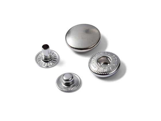 390321   TRYKKNAPPER UDEN VÆRKTØJ 15 MM SØLV (10 STK)