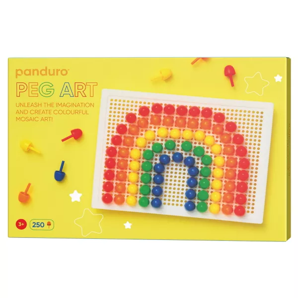  Stiftperler 250 stk. Ø13 mm i 7 ulike farger samt perleplate 19×13,5 cm