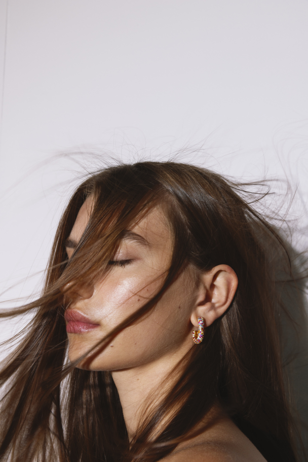 SQUARE CHUNKY HOOPS MULTI - Image 2