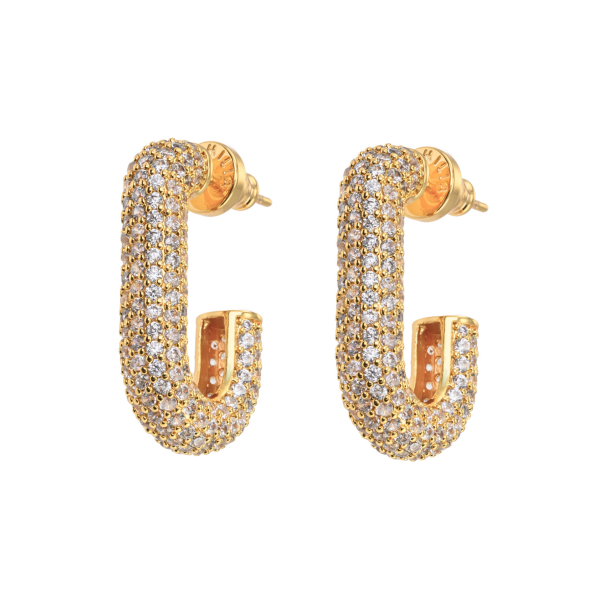 SQUARE CHUNKY HOOPS WHITE - Image 1