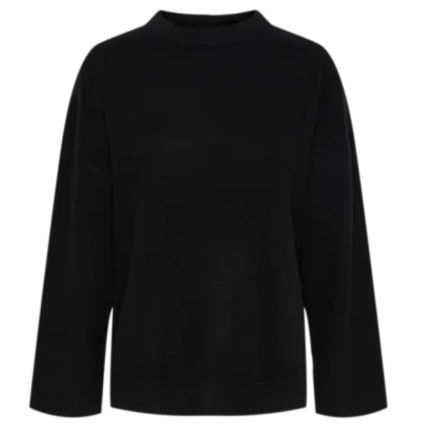 Emilie O-Neck Knit Pullover - Black - Image 2
