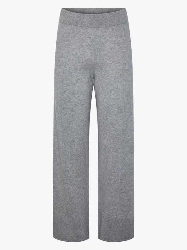 Emilie Knit Pant - Light Grey Melange - Image 2