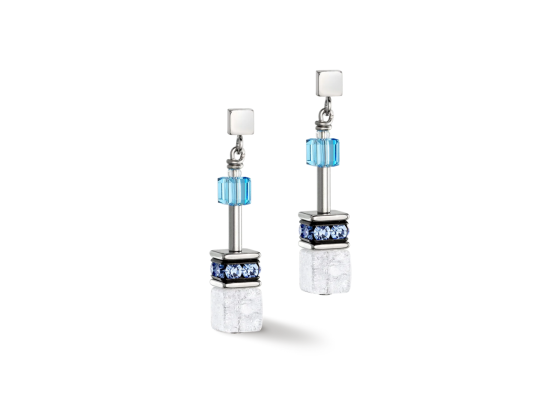 GEOCUBE Earrings Iconic Nature Blue & White