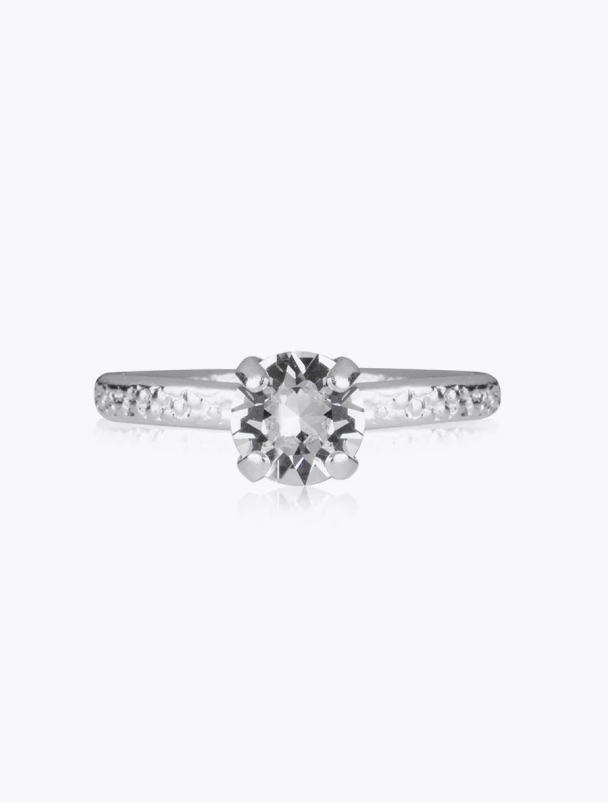Natti Ring Rhodium - Crystal 