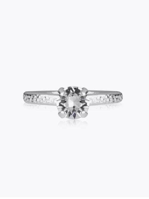 Natti Ring Rhodium - Crystal 