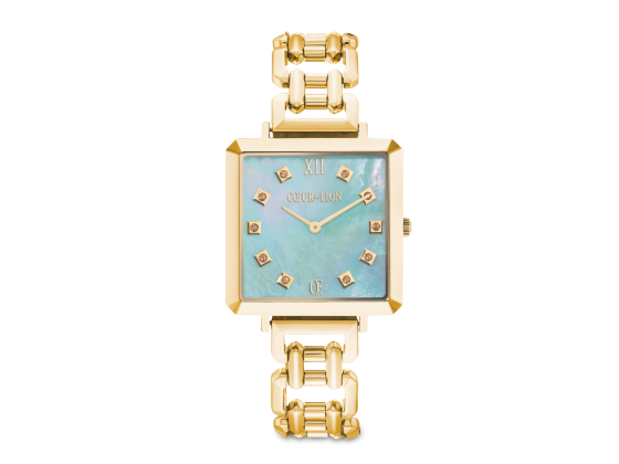 Gold Statement Watch Iconic Cube Ocean Vibes