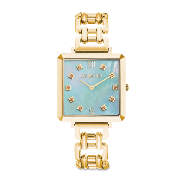 Gold Statement Watch Iconic Cube Ocean Vibes