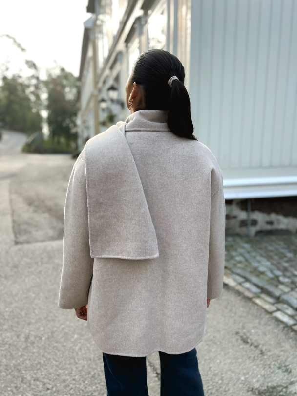Pam Handmade Scarf  Jacket - Sandshell  - Image 3