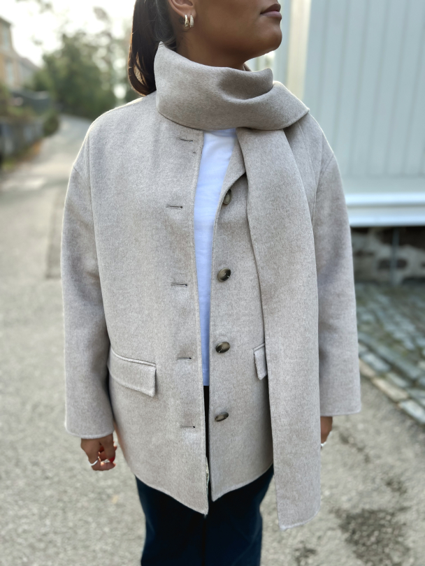Pam Handmade Scarf  Jacket - Sandshell  - Image 1