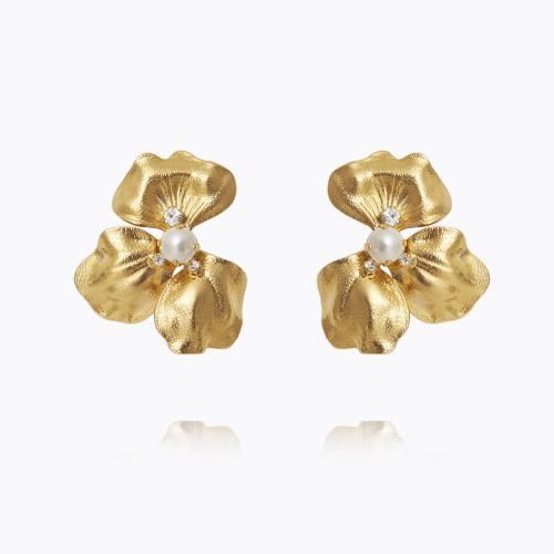 Gaura Earrings Gold - Pearl