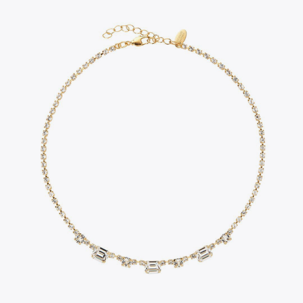 Corinna Necklace Gold - Crystal