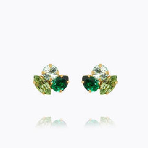 Ana Earrings Gold - Majestic Green