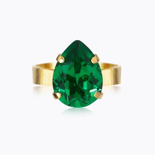 Mini Drop Ring Gold - Majestic Green