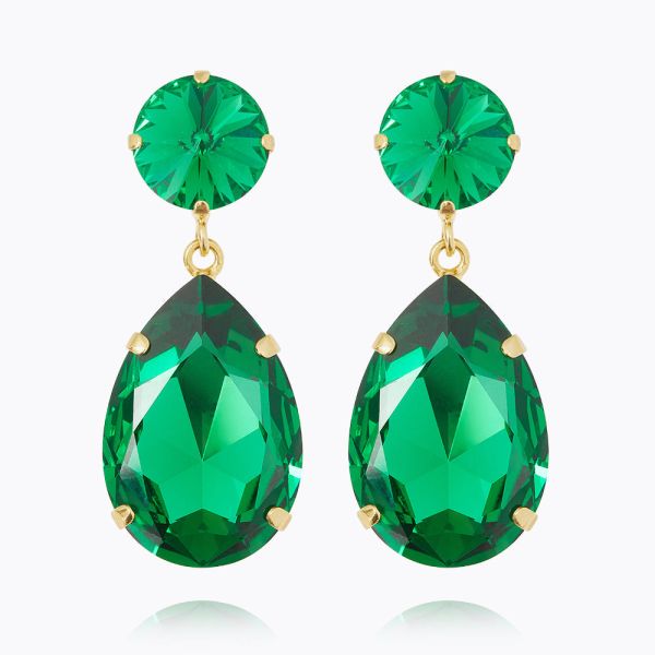 Perfect Drop Earrings - Gold/Majestic Green