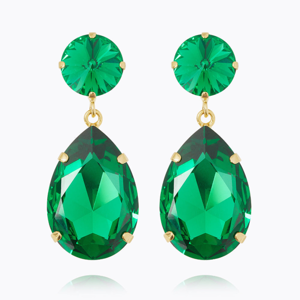 Perfect Drop Earrings - Gold/Majestic Green