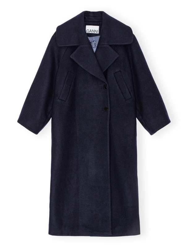 Boiled Wool Large Collar Coat - Image 3