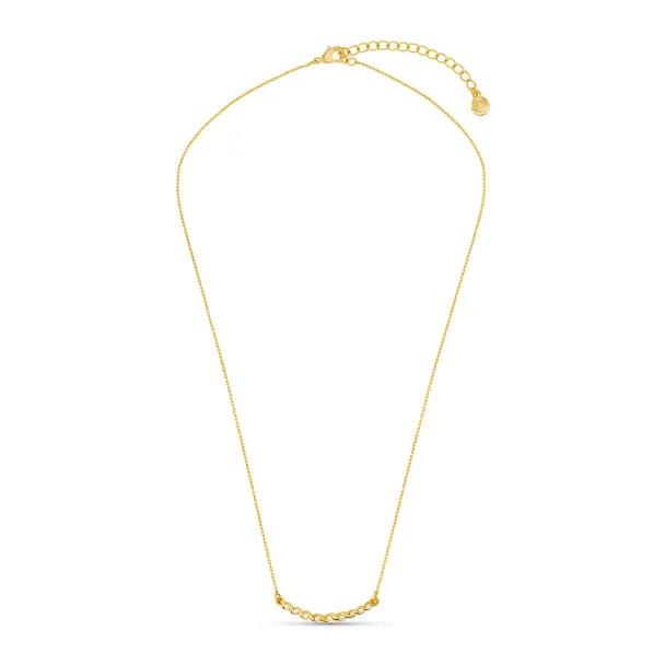 ORELIA Crystal Curved Bar Necklace - Image 2