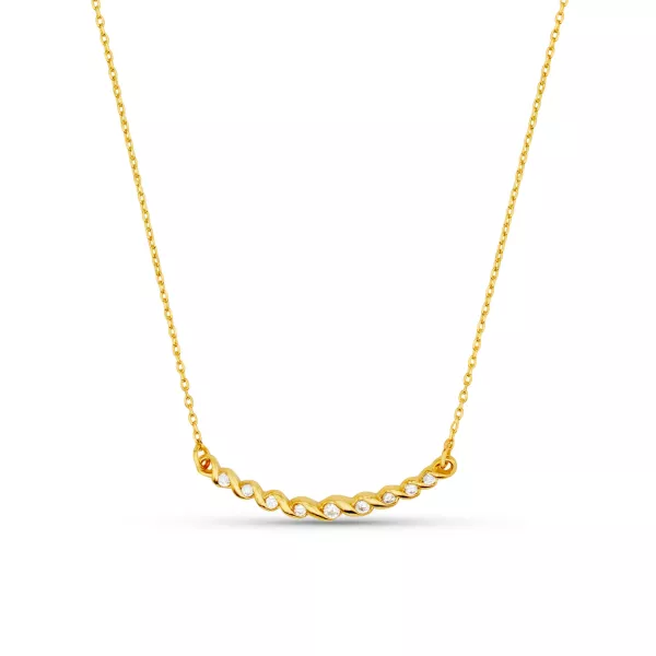 ORELIA Crystal Curved Bar Necklace