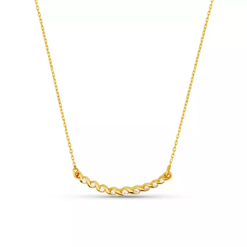 ORELIA Crystal Curved Bar Necklace