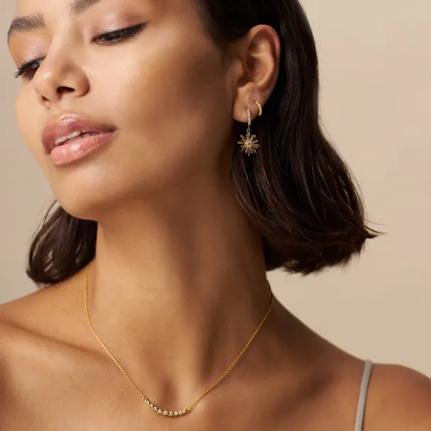 ORELIA Crystal Curved Bar Necklace - Image 3