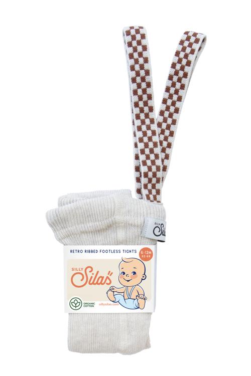 Silly Silas | Footless Tights - Cream Blend Checked