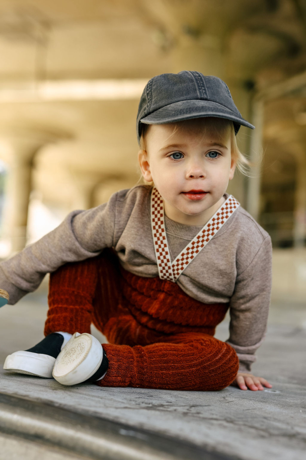 Granny Teddy Footless Tights - Cinnamon Checked  - Image 2