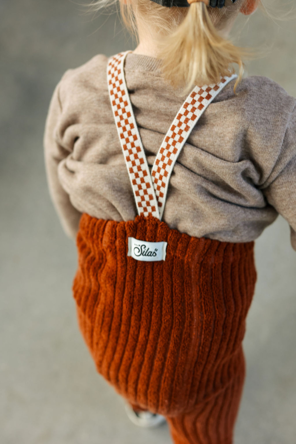 Granny Teddy Footless Tights - Cinnamon Checked  - Image 4