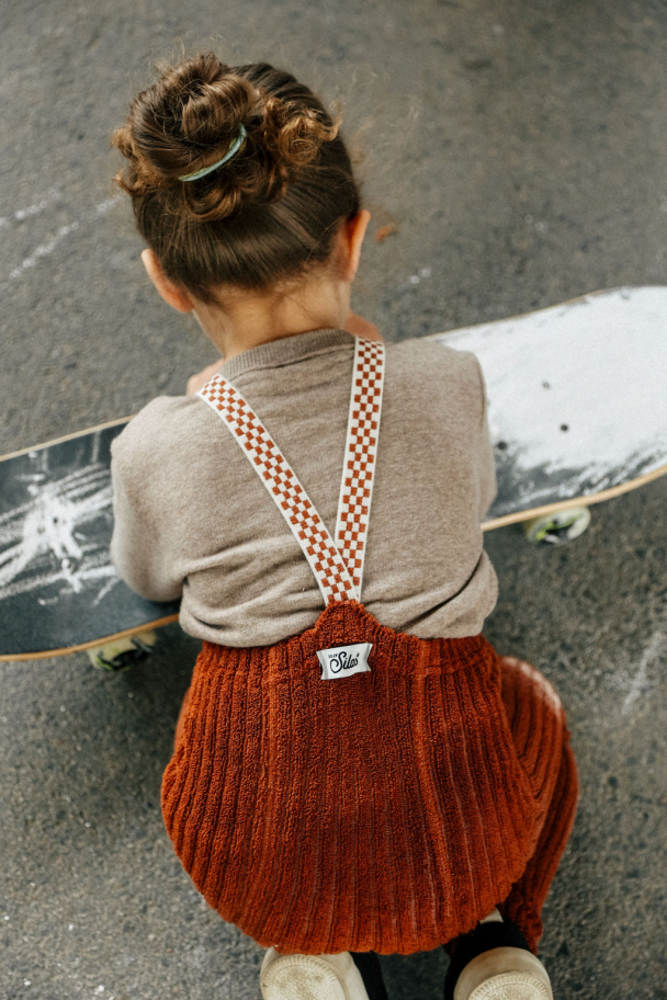 Granny Teddy Footless Tights - Cinnamon Checked  - Image 6