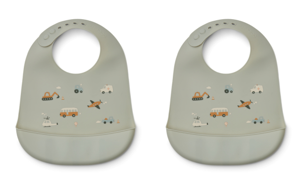 Tilda Smekke Silikon 2-pk - Vehicles/Dove Blue Mix