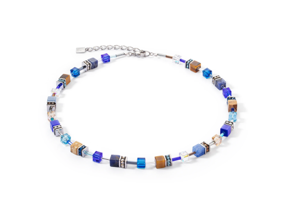 GEOCUBE Necklace Iconic Precious Brown & Blue