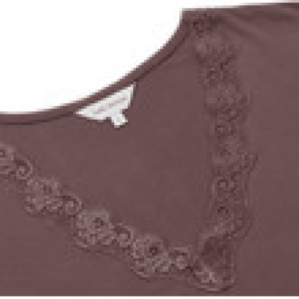 Bamboo long sleeve nightdress with lace - Image 2