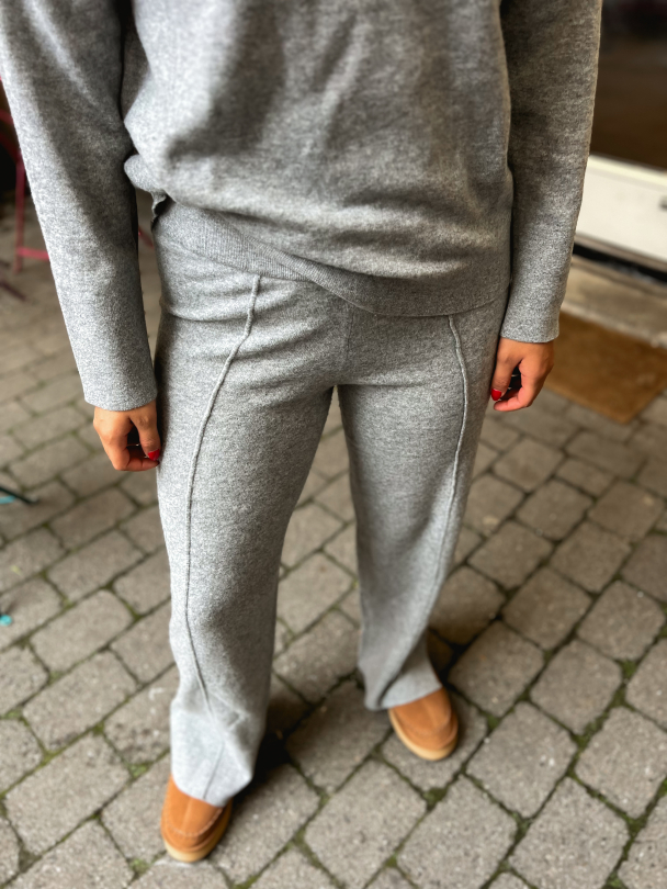 Emilie Knit Pant - Light Grey Melange - Image 1