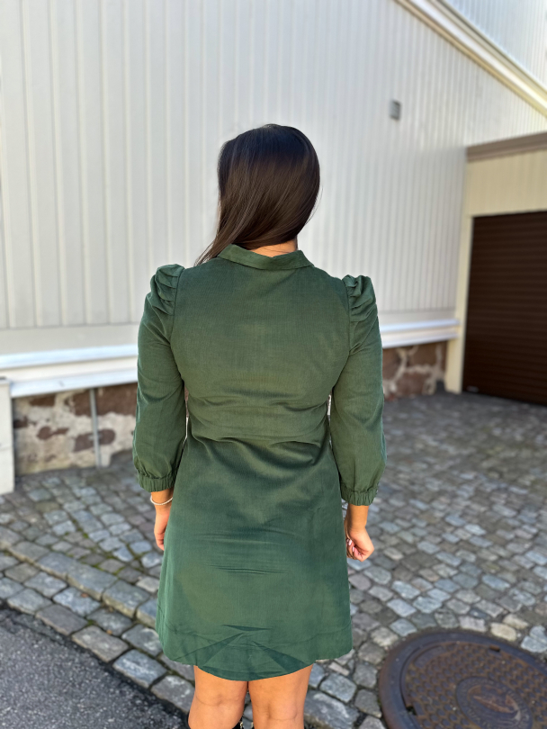 Baby Cord Collared Dress - Dark Green  - Image 2