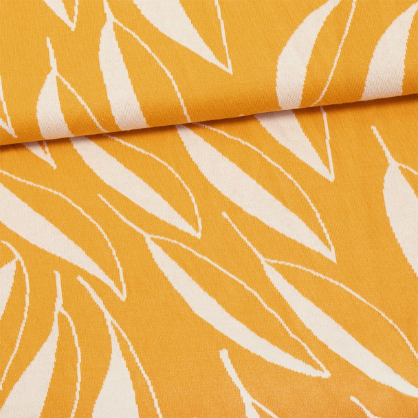 Jacquard knitt oker- naturhvit - Image 1