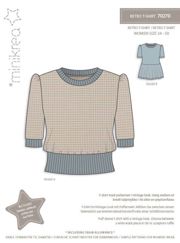 Minikrea70270. T- skjorte Vintage. str 34-50 - Image 1