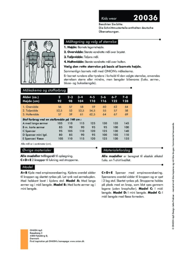 Onion 20036 Empire kjole og spencer - Image 2