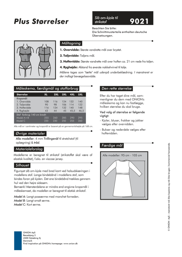 Onion 9021 Omslagskjole XL- 5XL - Image 2