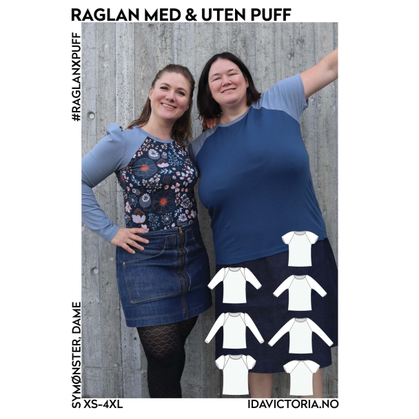 Raglan med & uten puff str xs- 4xl - Image 1