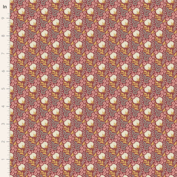 Tilda Sanctuary- Cotton field Maroon