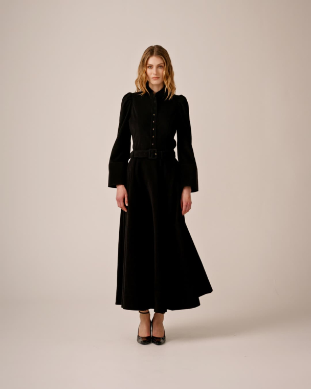 Baby Cord Maxi Skirt - Black - Image 1