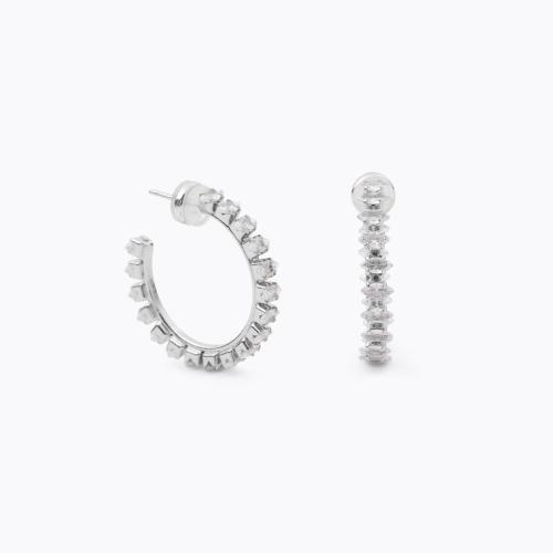 Crystal Navette Loopearrings - Rhodium