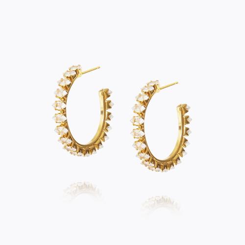 Crystal Navette Loopearrings - Gold