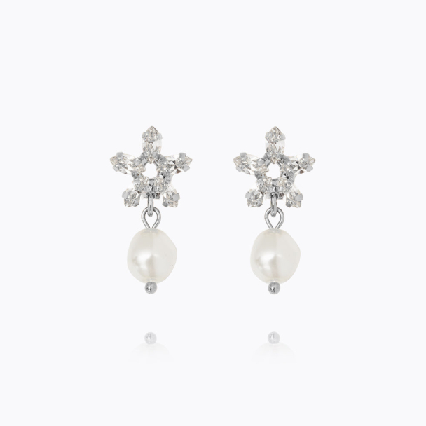 Emmy Earrings -  Rhodium Pearl