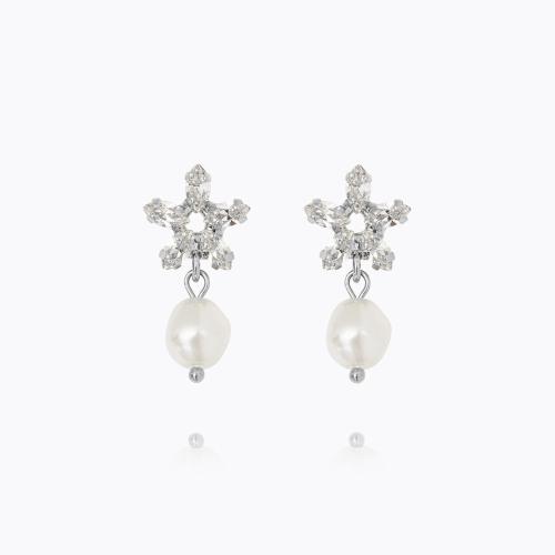 Emmy Earrings -  Rhodium Pearl